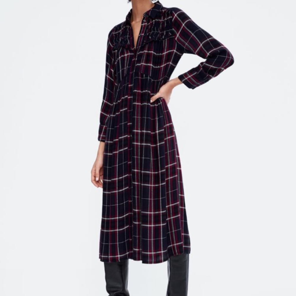 Zara: Plaid Dress, S - Picture 1 of 9